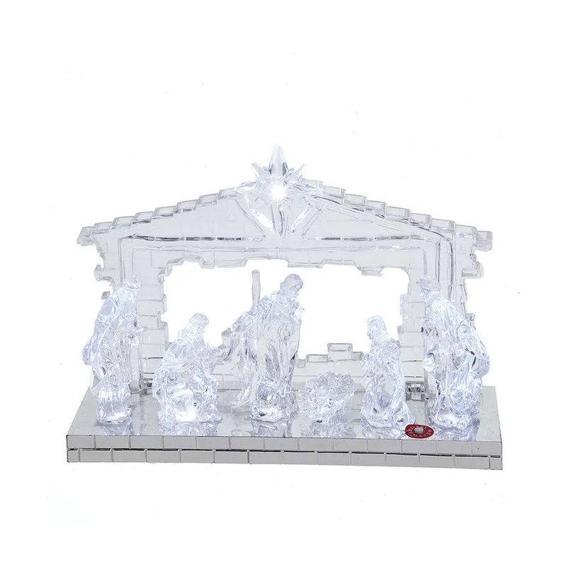Battery-Operated Light-Up LED Musical Nativity Scene
