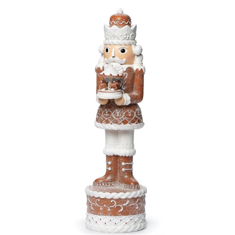 Gingerbread Nutcracker with Carousel Figurine, 16.5