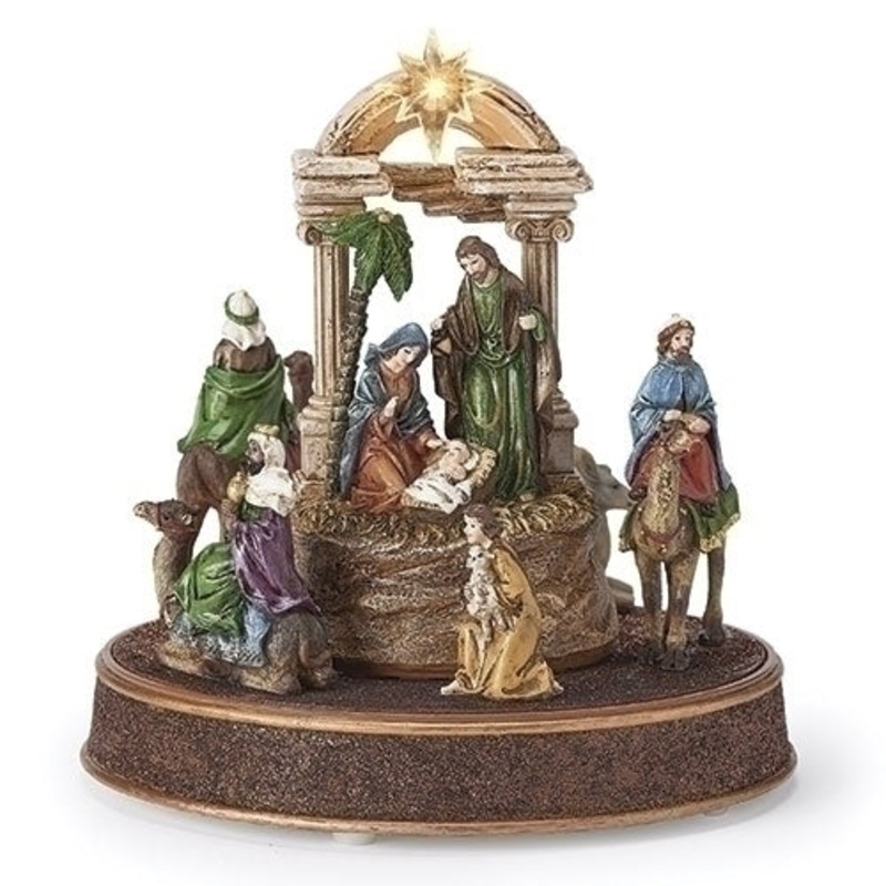 Lighted Musical Nativity Scene W/ Rotation, 9.2