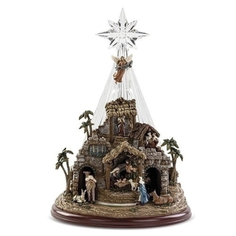 Lighted Musical Nativity Scene With Star, 18