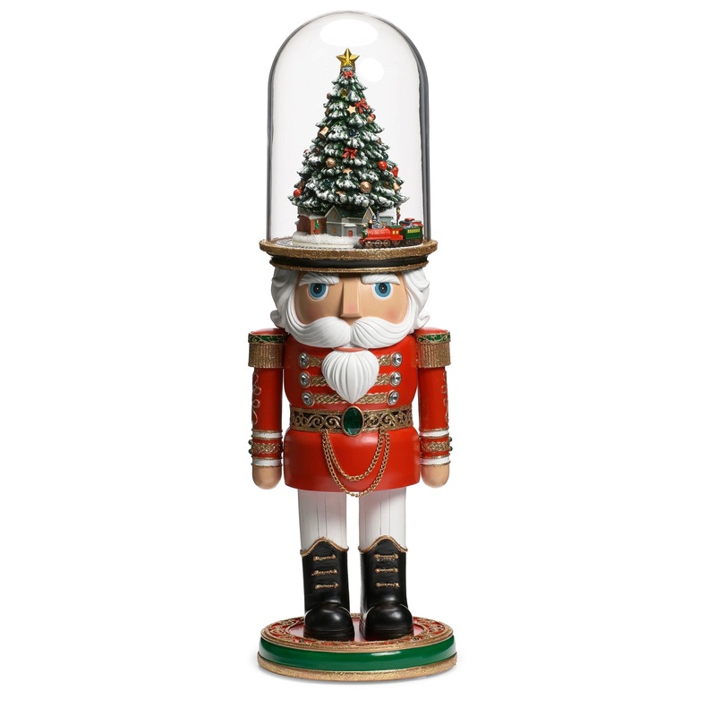 Lighted Musical Nutcracker W/ Tree Hat And Rotating Train, 25