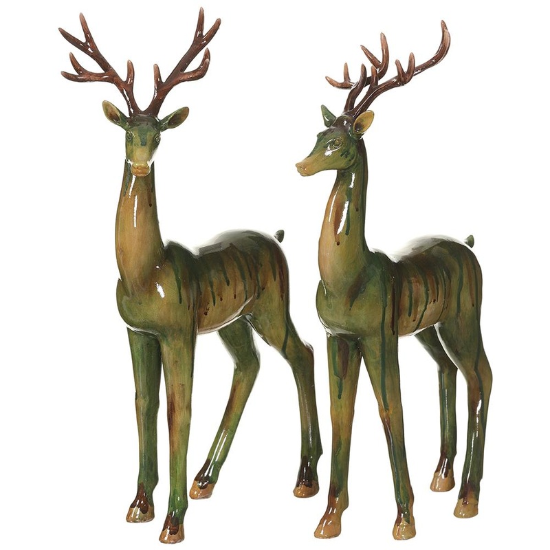 17 Glazed Reindeer, Set of 2 (Green)