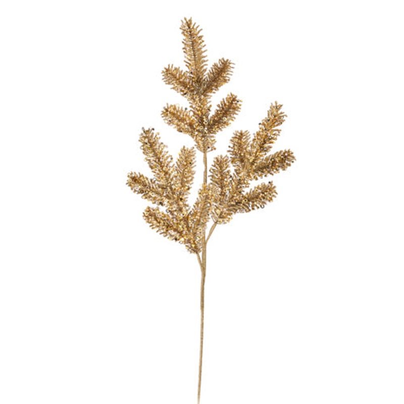 30 Glittered Gold Pine Spray