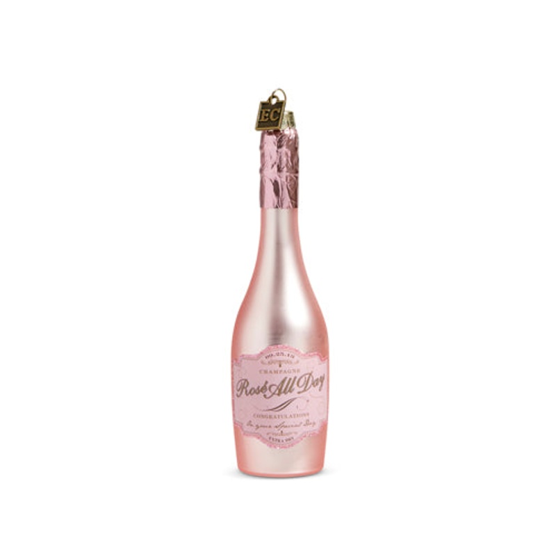 5.75 Congratulations Pink Champagne Ornament