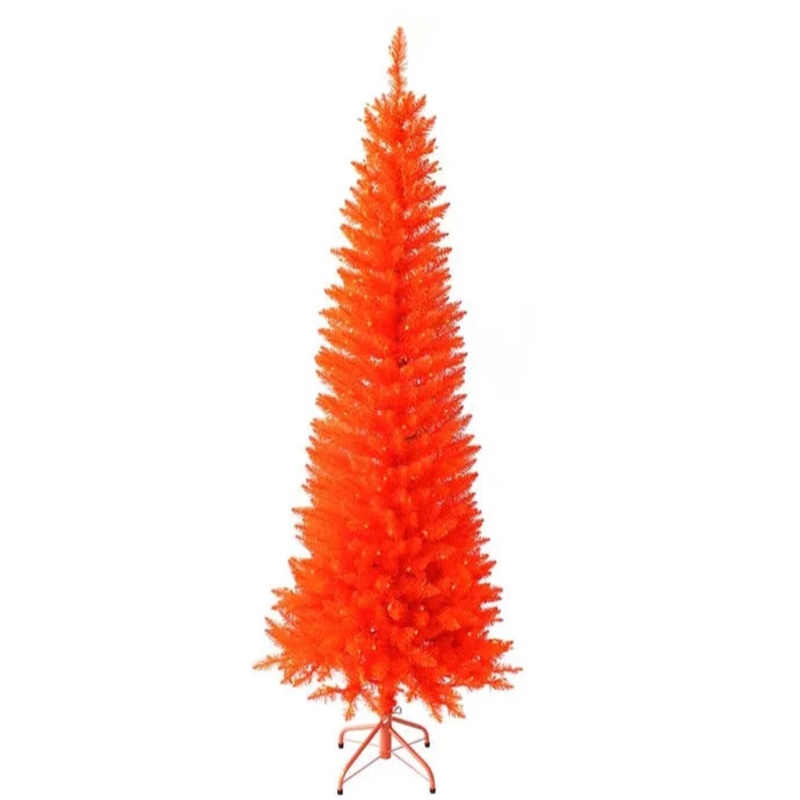 6′ Pre-Lit Orange Incandescent Orange Slim Tree