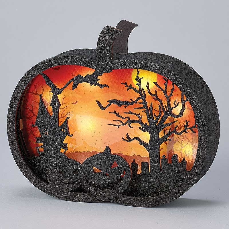 LED Lasercut Jack-O’-Lantern Scene, 8.5