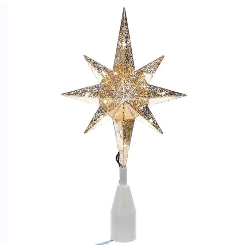 10-Light Gold Bethlehem Star Treetop, 12.25 (UL)