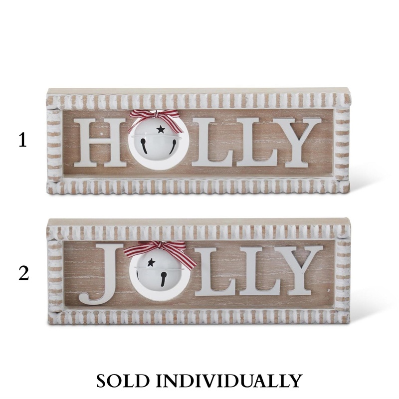11.75 Holiday Message Signs – Holly/Jolly (2 styles – sold individually)