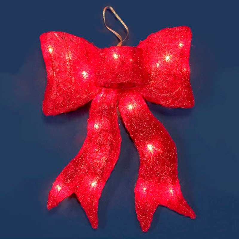 12 x 19 Lighted Bow Red
