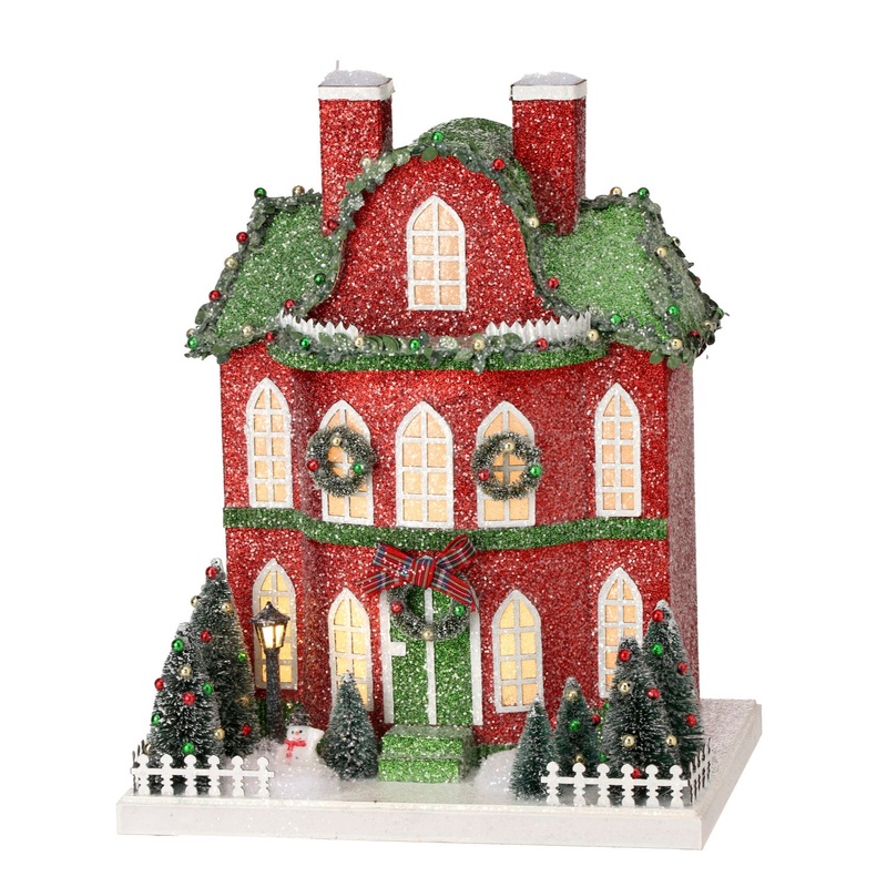 13 LED Cardboard Village Manor