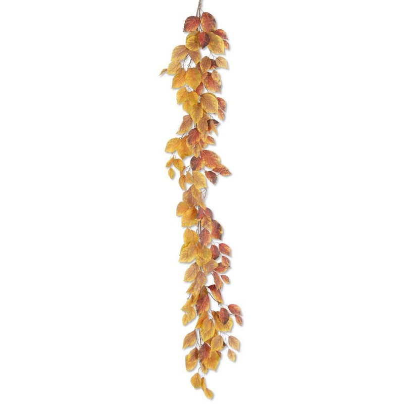 60 Golden Yellow & Rust Birch Leaves Garland