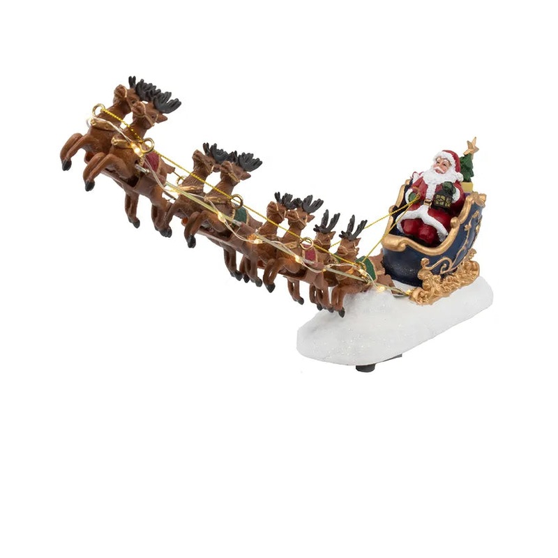 7 Battery-Operated LED Santa With Sleigh Table Piece