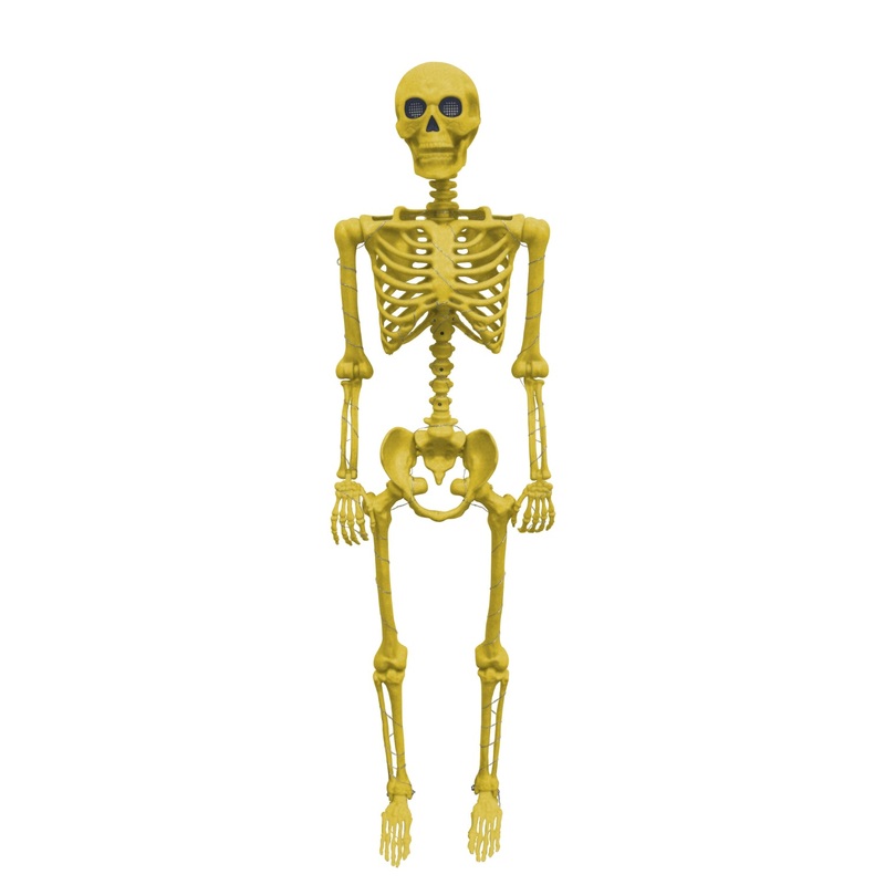 Halloween Flocked Green Skeleton w/Rice Lights (LCD Eyes)