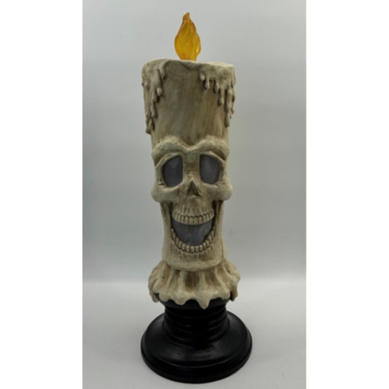 Halloween Skeleton Face Resin Candle (Shimmer Paper, Flickering LED candle top) 23