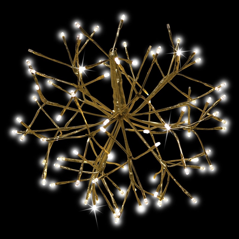 LED 16 Shimmering Sphere in Matte Gold (Twinkle Warm White, 96L)
