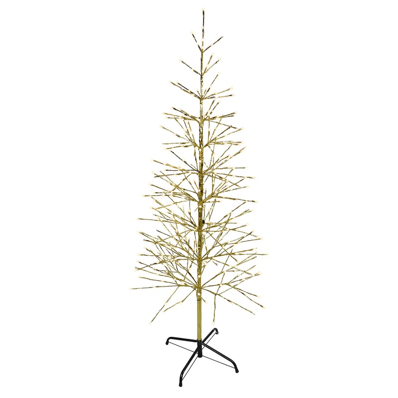 LED 5.5′ Warm White Twig Tree with Gold Tape