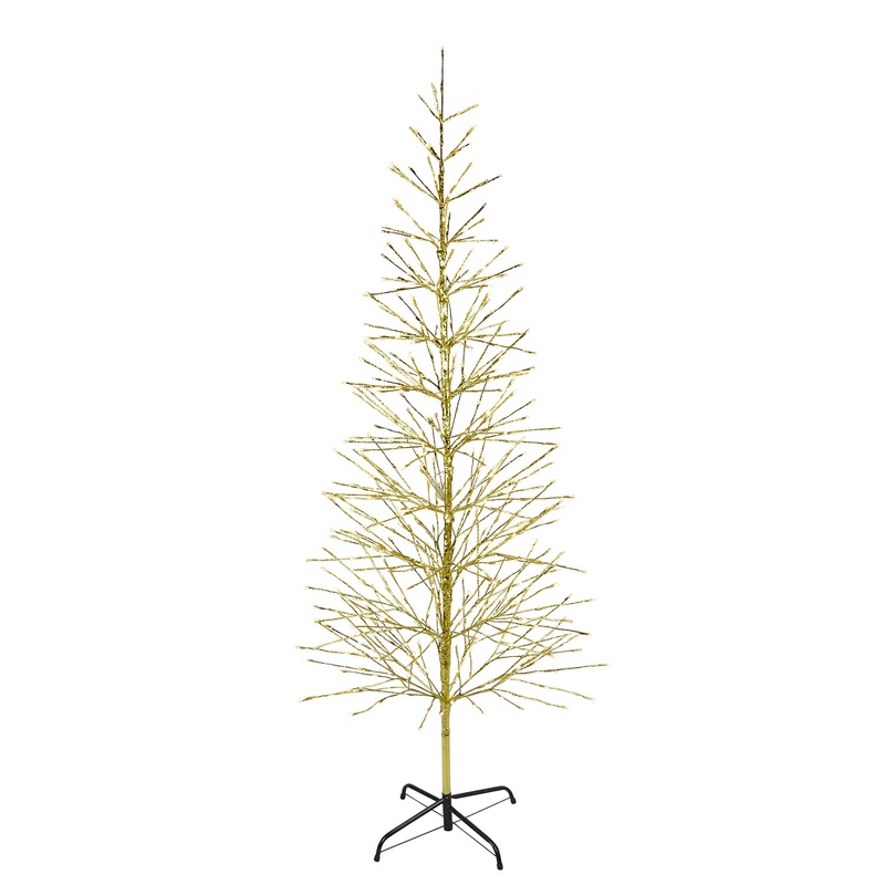 LED 6.5′ Warm White Twig Tree with Gold Tape