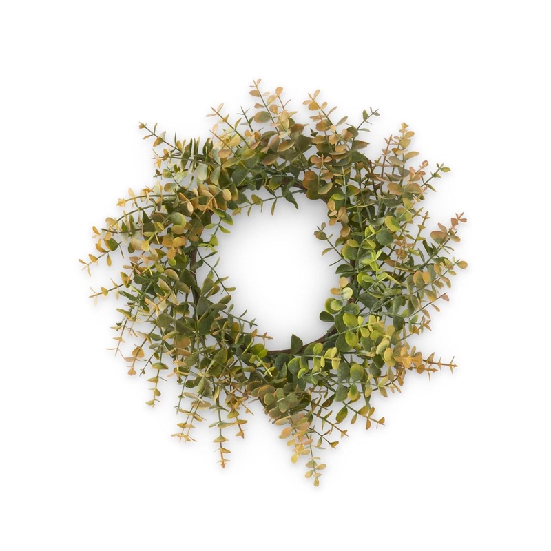 15 Green & Gold Eucalyptus Candle Ring