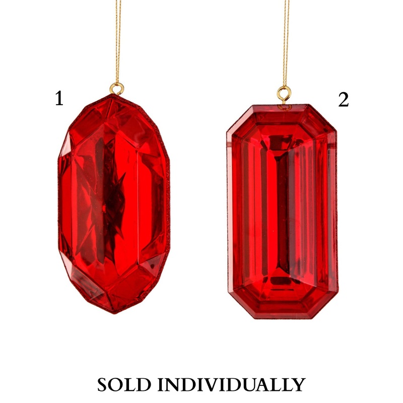 5 Acrylic Precious Gem Ornament (Red) (2 Styles – Sold individually)