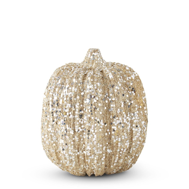 Champagne Glitter & Sequin Pumpkin, 6