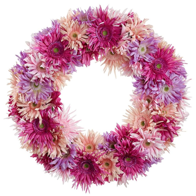 Gerbera Daisy Wreath (Boysenberry/Pink), 22