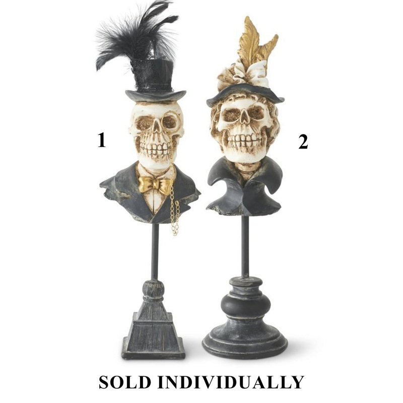 Halloween Skeleton Man/Lady Busts (2 styles – sold individually)
