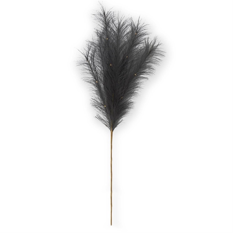 LED Black Pampas Grass Stem w/Timer, 35