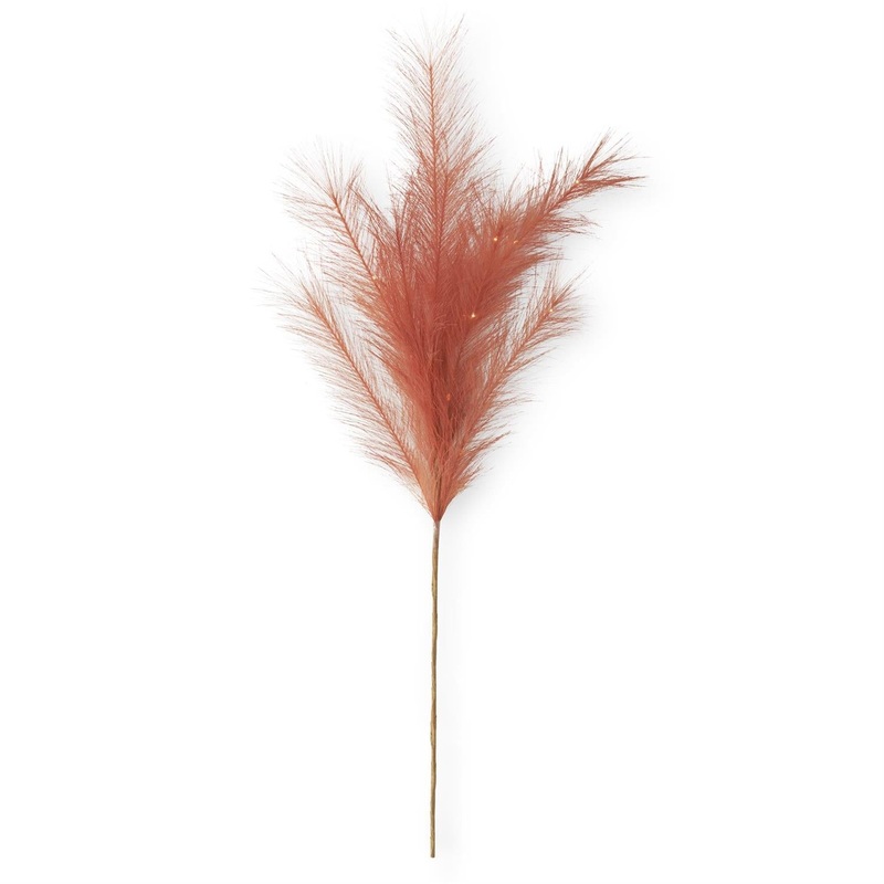 LED Orange Pampas Grass Stem w/Timer, 35