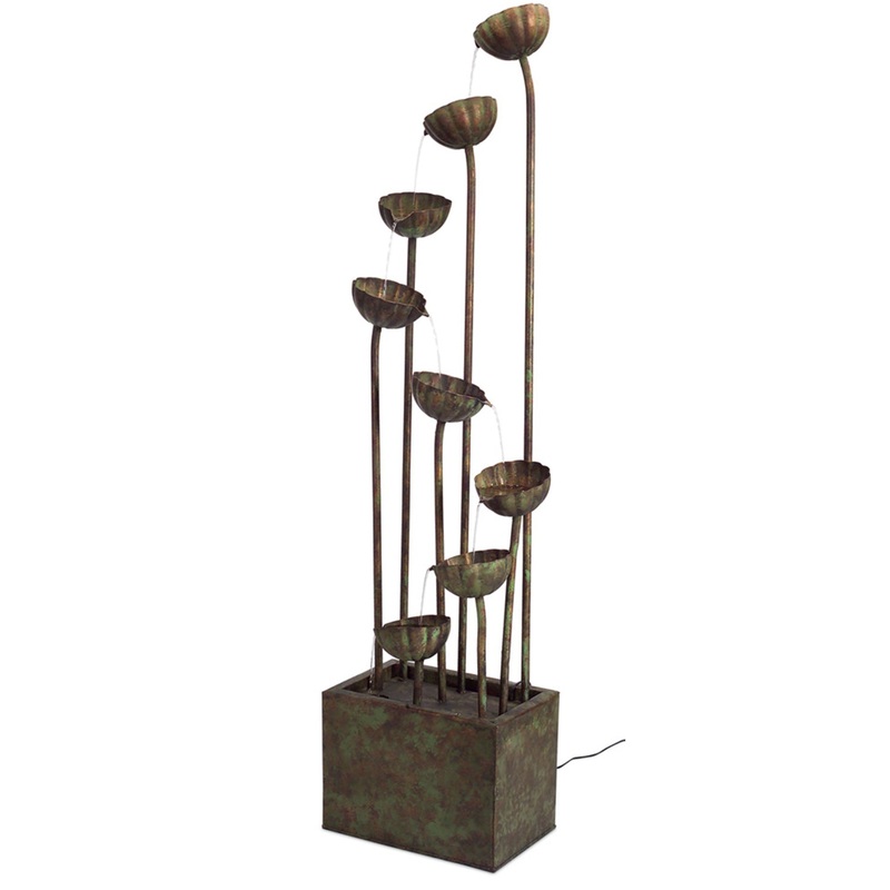 Metal Flower Fountain w/UL Pump, 64