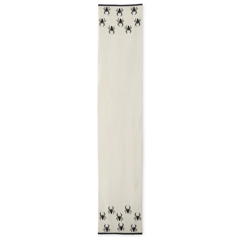 Natural Cotton & Black Beaded Spider Table Runner, 72