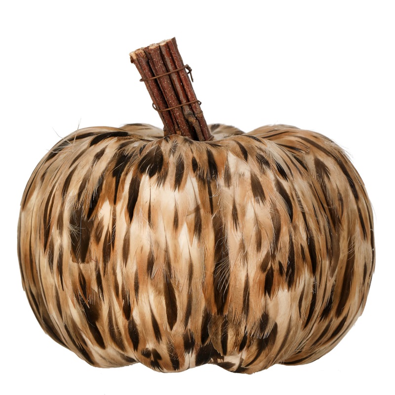 Natural Feather Pumpkin, 5.5