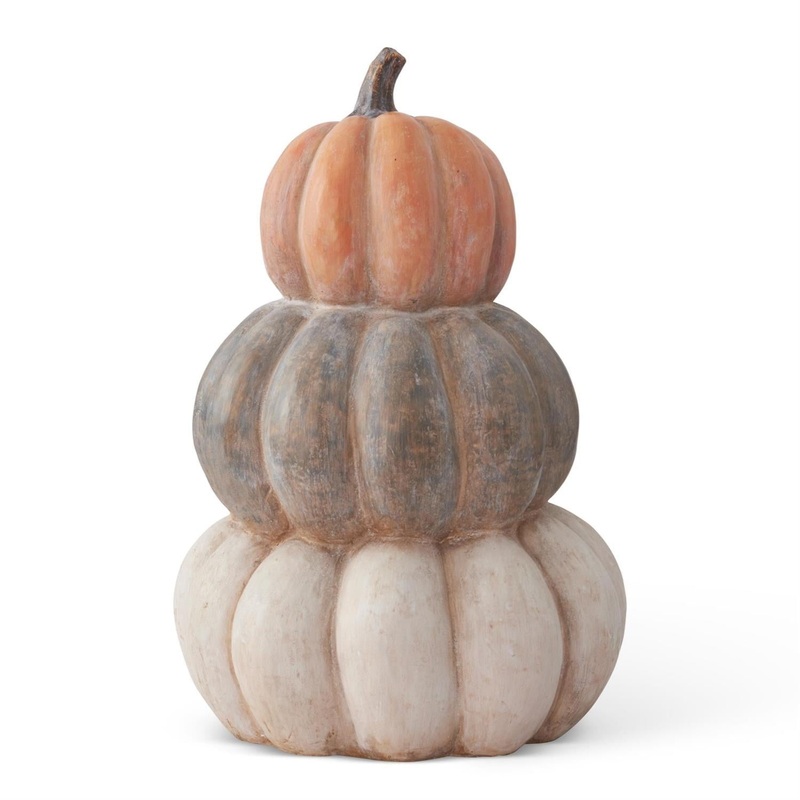 Orange Brown & Cream 3 Stack Pumpkins, 24