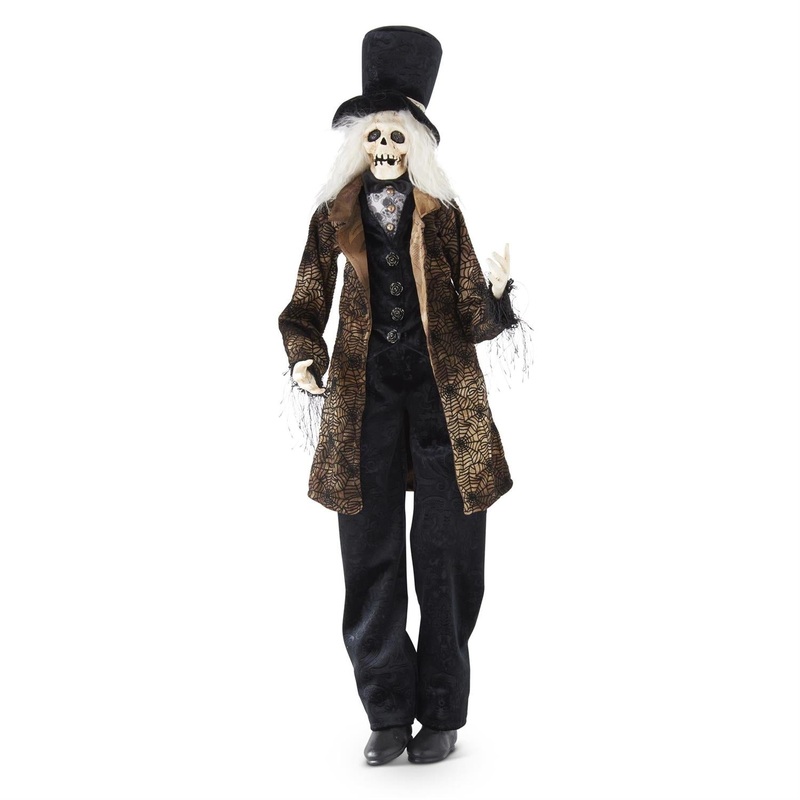 Posable Sitting Halloween Zombie Man w/Top Hat, 34