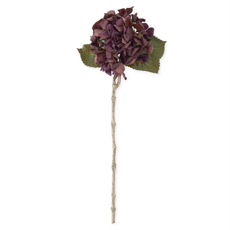 Real Touch Purple w/Brown Hydrangea, 24.5