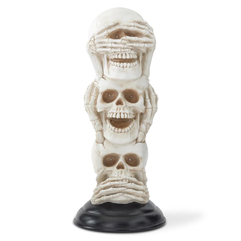 Resin Three Stacked LED Skulls, 23
