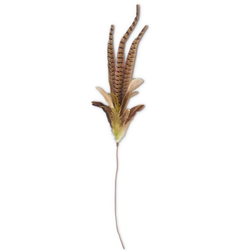 Ring Neck Feather Spray w/Green Feathers, 34