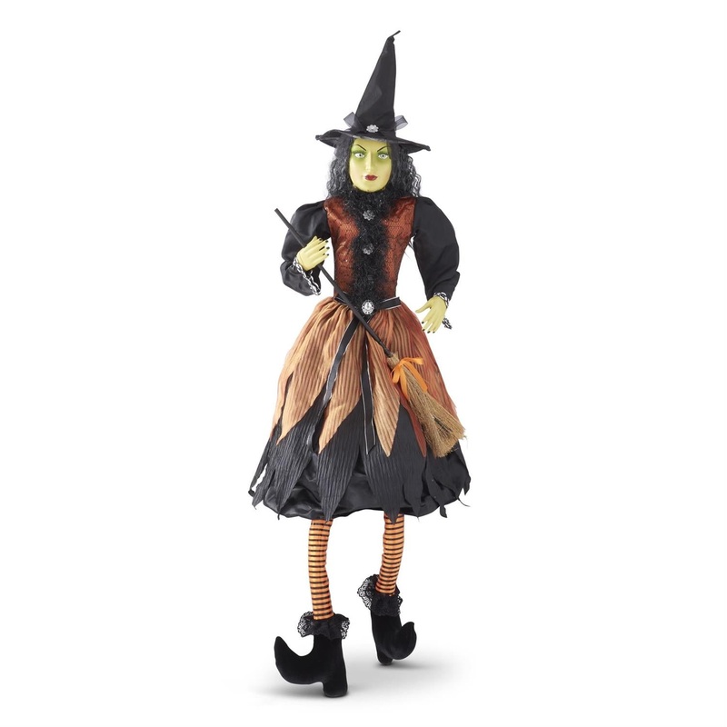Sitting Tabitha Witch w/Hat & Orange Dress, 56