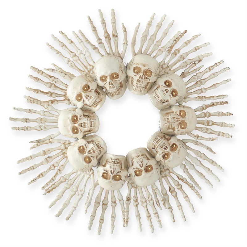 Skull & Bone LED Halloween Wreath, 22