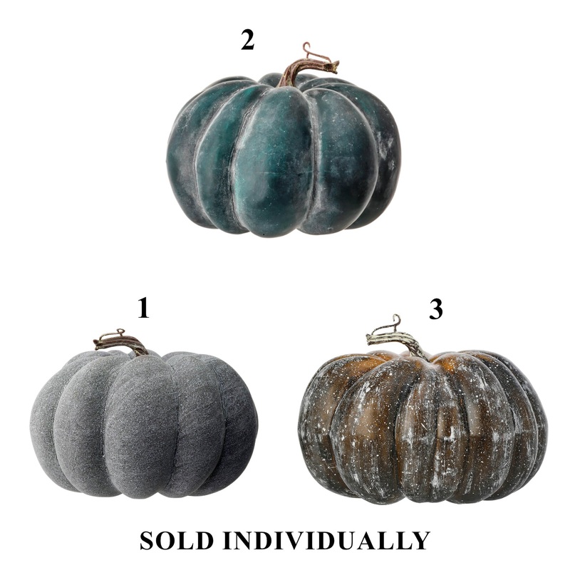 Waterproof Weathered Pumpkin w/Stem, 8 (3 styles – sold individually)