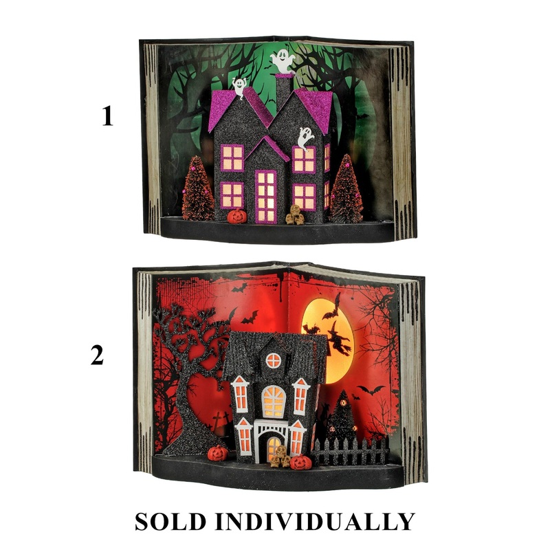 Cardboard LED Halloween Spellbook, 14 (2 styles – sold individually)
