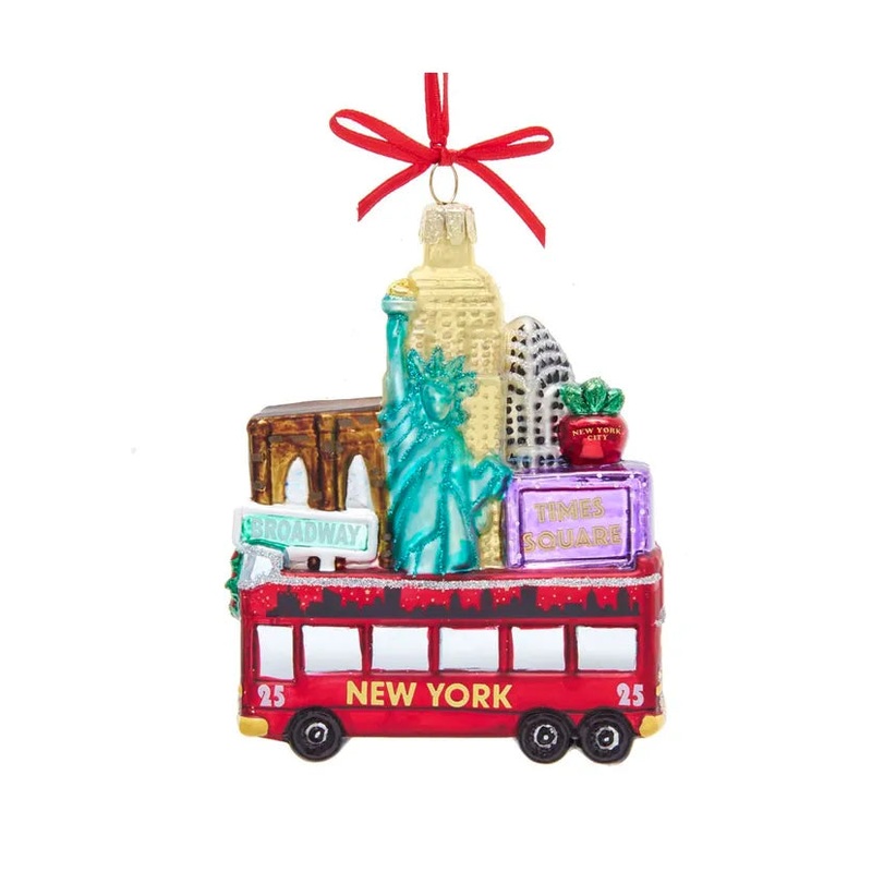 New York Cityscape Glass Ornament
