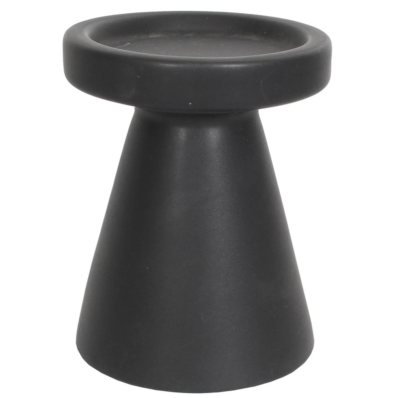 Stoneware Pillar Candle Holder, 4.25 x 4 (Charcoal Matte)