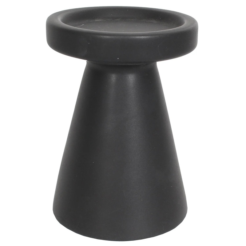 Stoneware Pillar Candle Holder, 4.25 x 6 (Charcoal Matte)