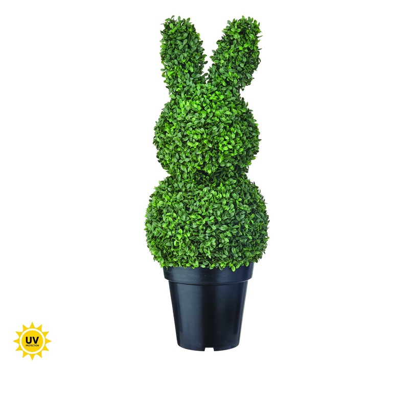 UV Proof Boxwood Bunny Topiary, 32