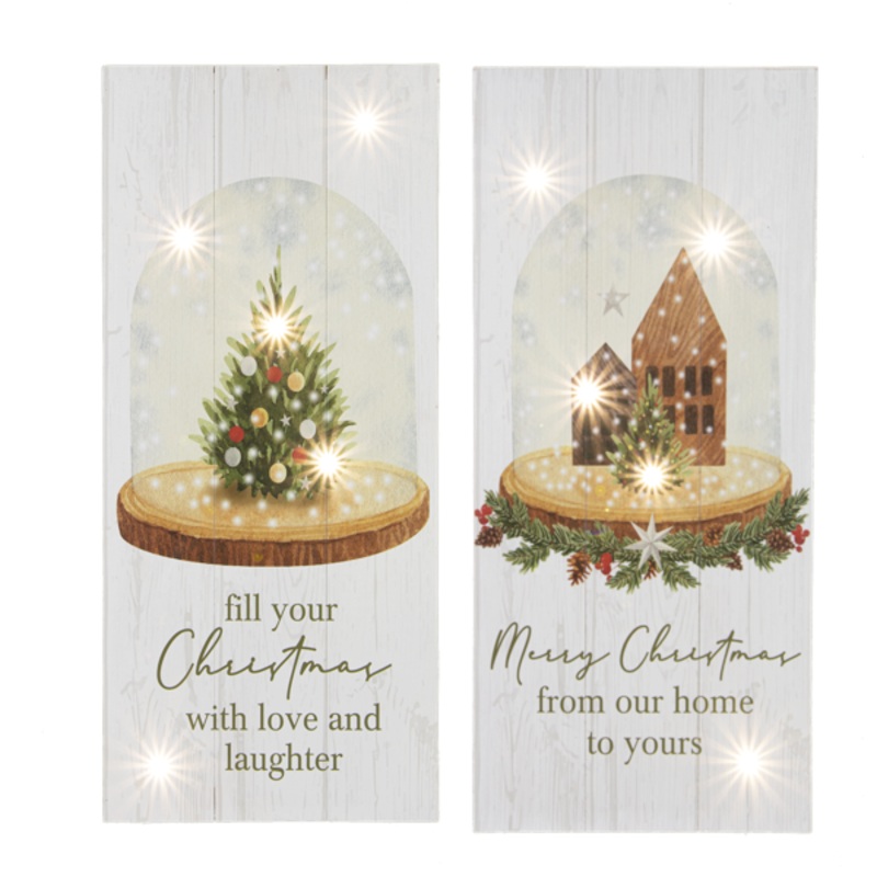 Woodland Greetings – Light Up Box Plaques, 18 (2 styles – sold individually)