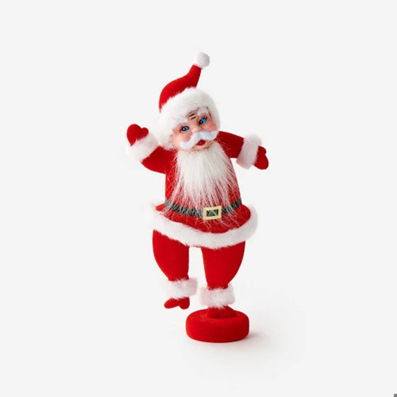 Flocked Dancing Santa, 14.5 (Red)