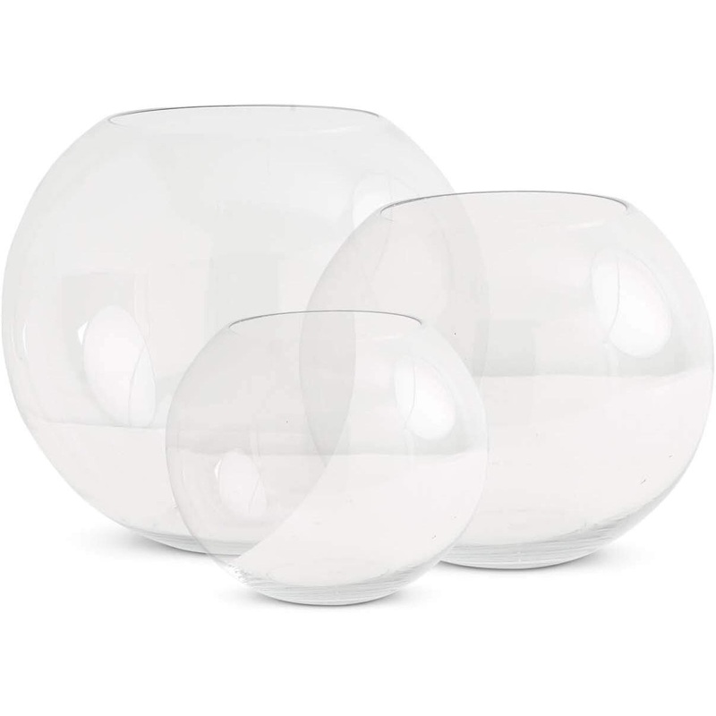 Glass Round Vases (Set of 3)
