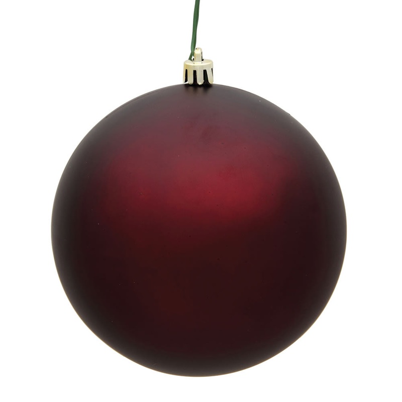 Shatterproof Burgundy Matte Ball Ornament, 6 (150MM)