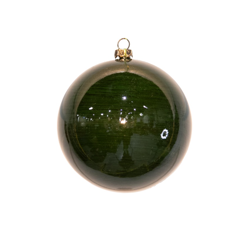 Shatterproof Plastic Lichen Green Ball Ornament, 4 (100MM)