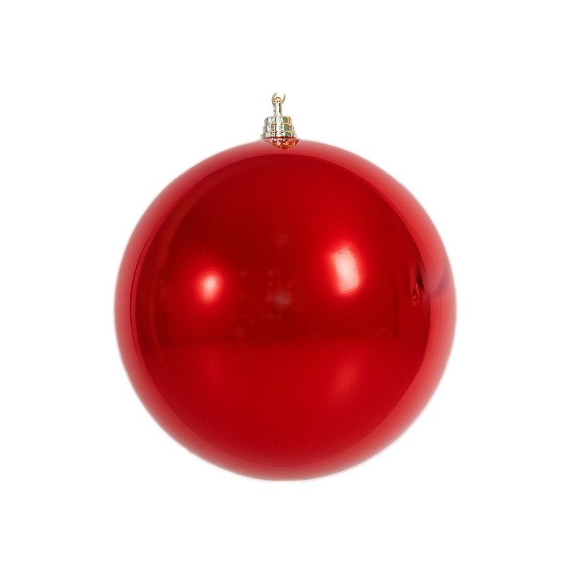 Shatterproof Red Shiny Ball UV Ornament, 6 (150MM)